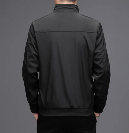 Men's basic solid zip bomber jacket