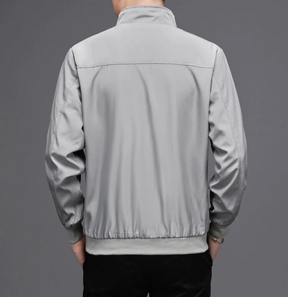 Men's basic solid zip bomber jacket