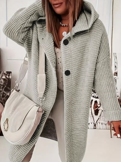Women's  Loose hooded cardigan met lange mouwen