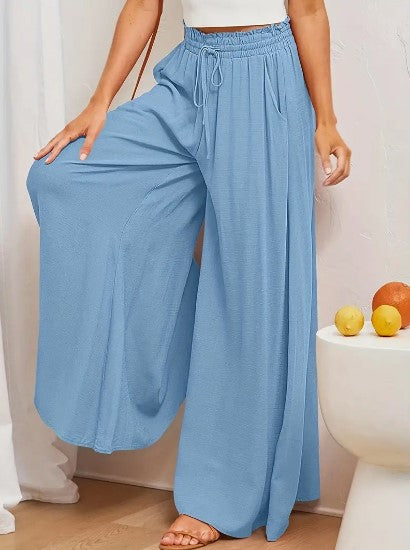 Loose-fitting women's trousers with drawstring