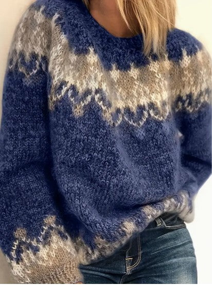 Women's elegant round neck sweater