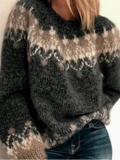 Women's elegant round neck sweater