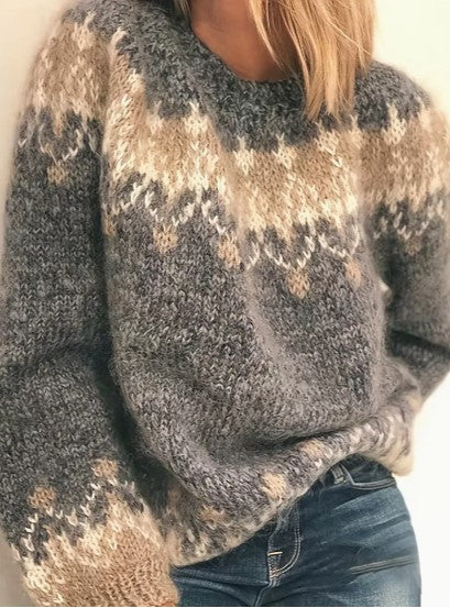 Women's elegant round neck sweater