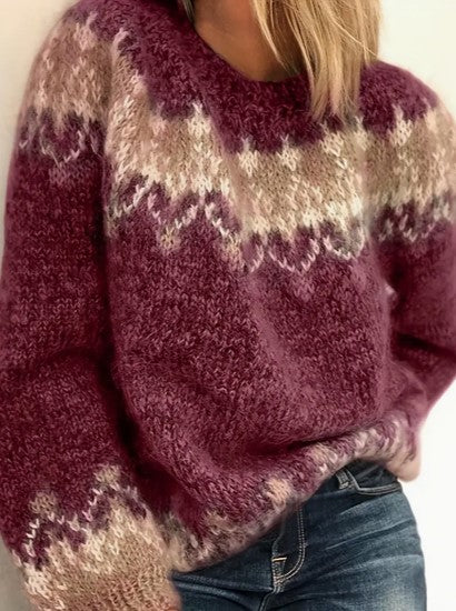 Women's elegant round neck sweater