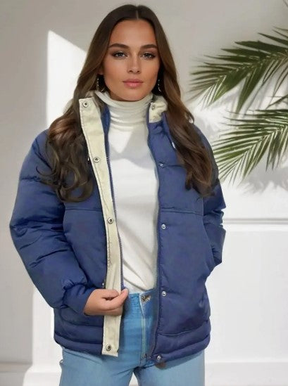 Hooded fleece-lined jacket for women