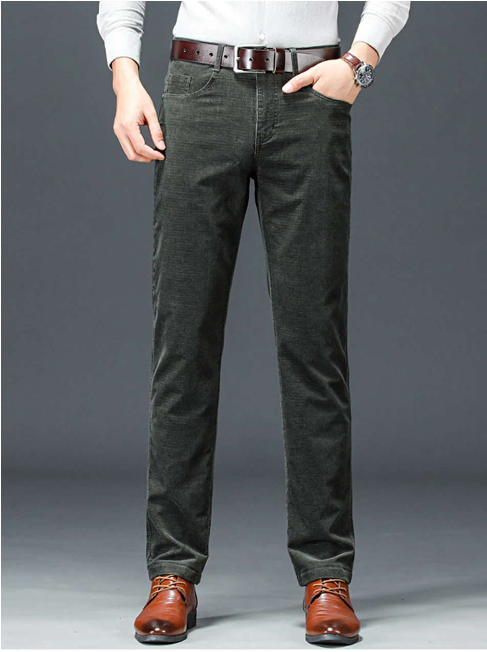 Men's Trousers Slim Fit Winter Stretch Luxury Classic Style