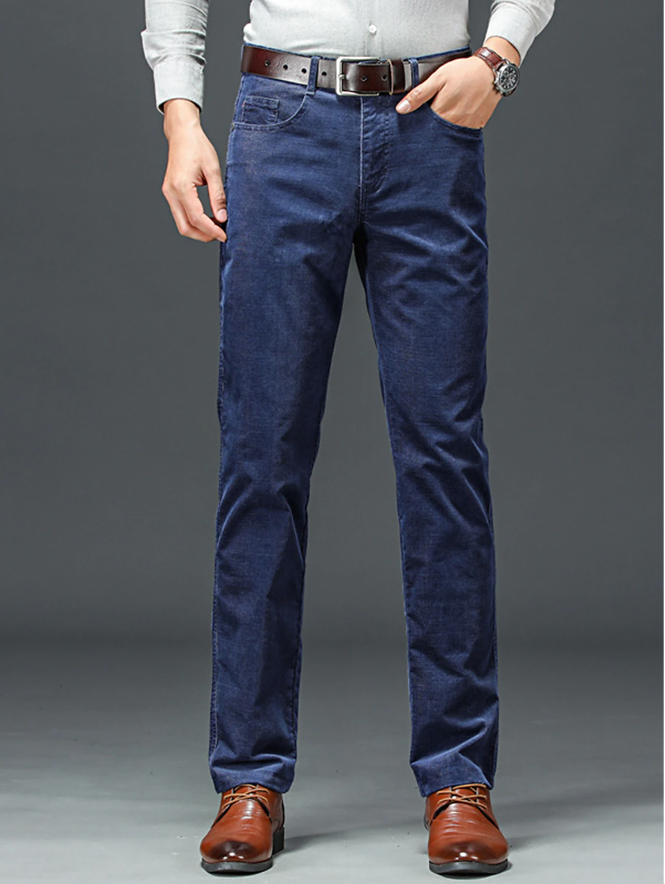 Men's Trousers Slim Fit Winter Stretch Luxury Classic Style