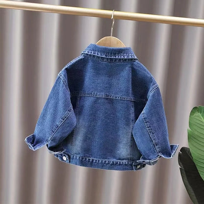 Boy kid autumn ripped denim jacket