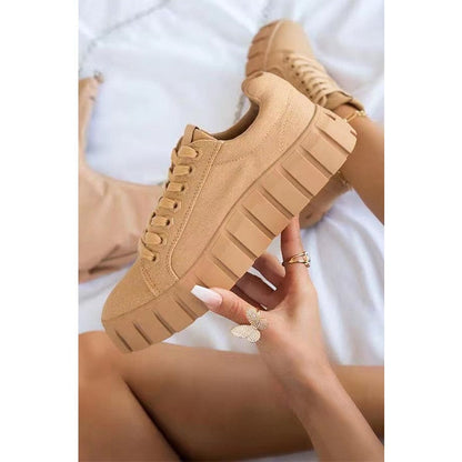 Women's Casual Lace-Up Sneakers - Lightweight & Comfortable