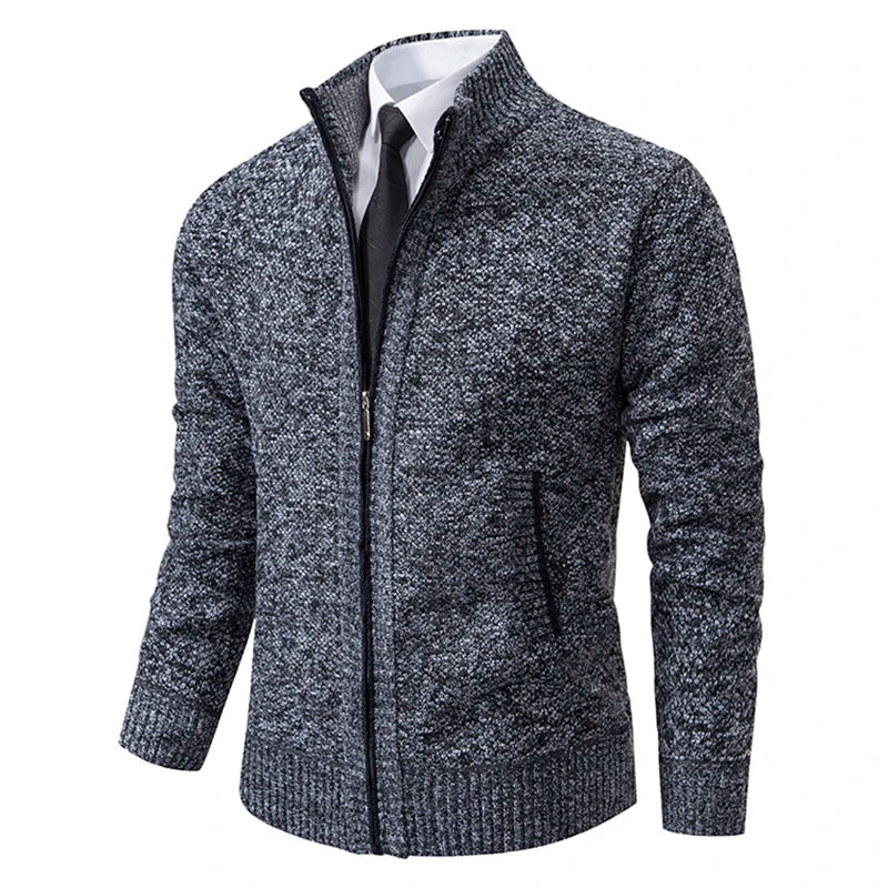 Men’s Fleece Vest – Slim Fit – Stand Collar – Full Zip – Soft Warm Layering Piece