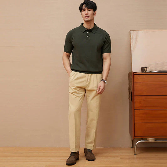 Men’s Polo Shirt – Tailored Fit – Soft Knit Cotton – Short Sleeve Classic Collar