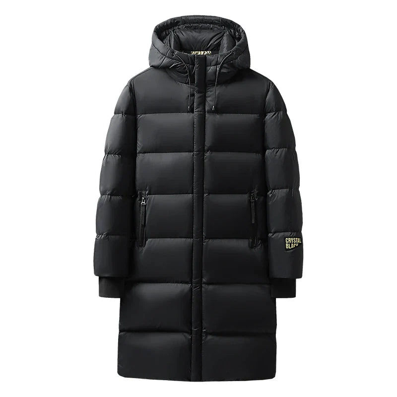 Men's long winter down jacket