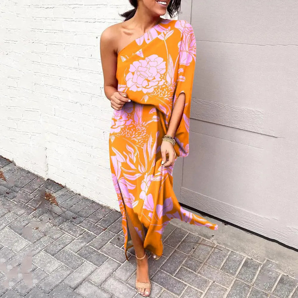 One-Shoulder Diagonal Dress