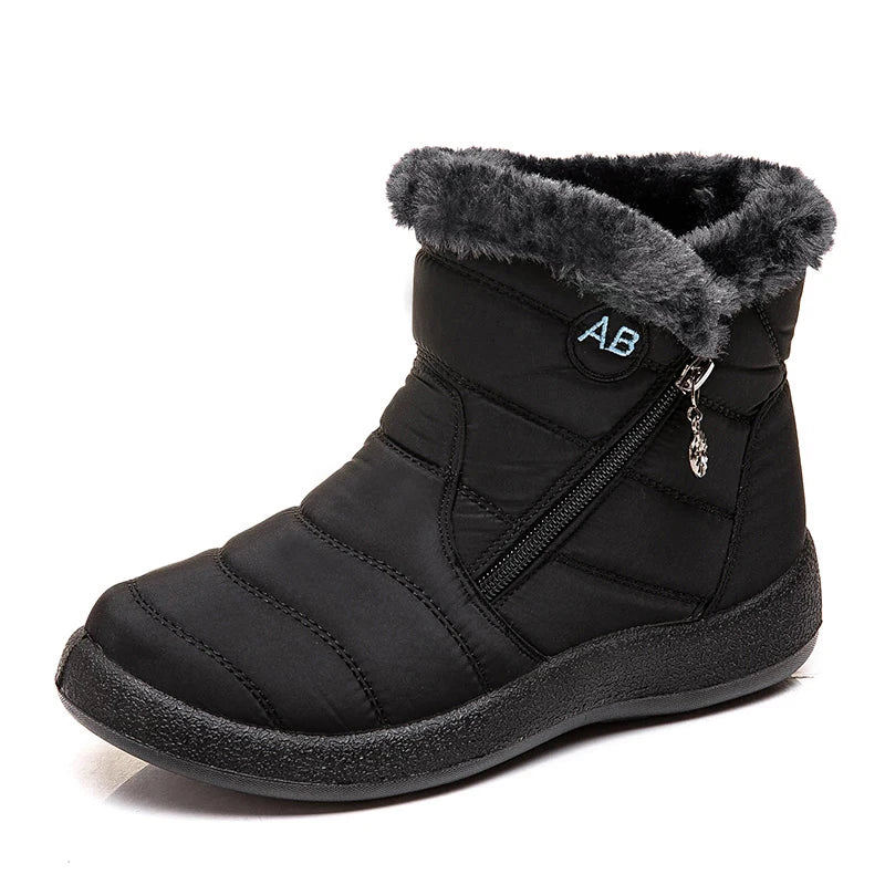 Women's waterproof casual boots with soft fur