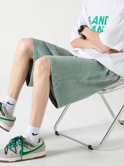 Men’s Casual Shorts – Relaxed Fit – Cotton Blend – Elastic Waist – Knee Length