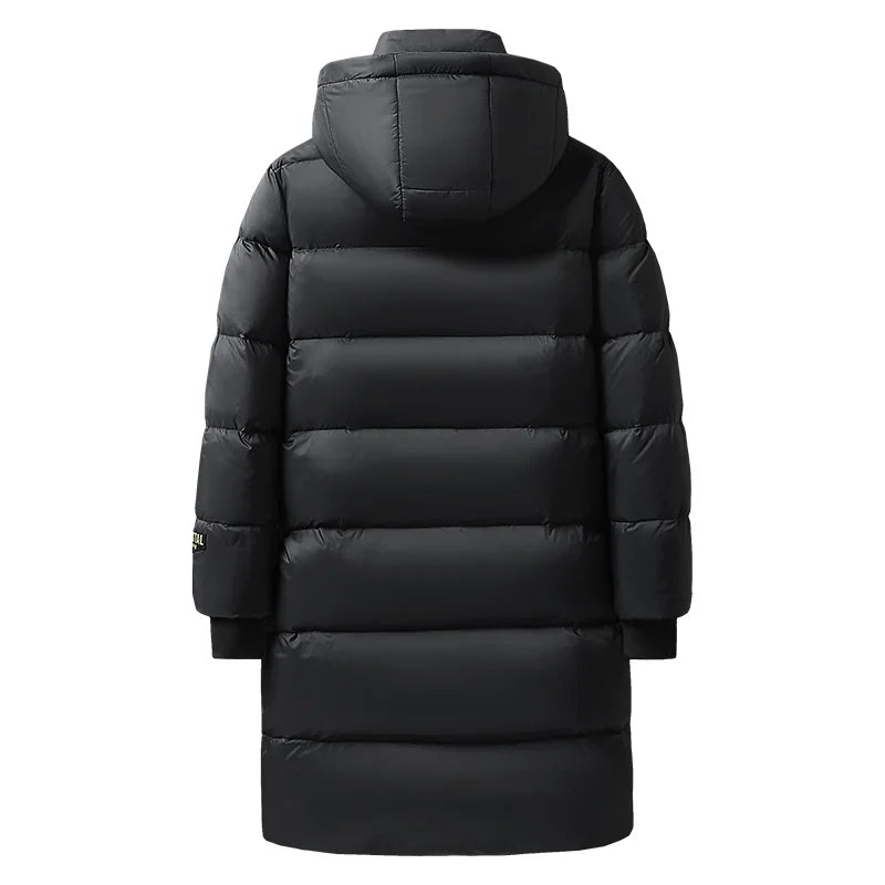 Men's long winter down jacket