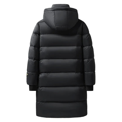 Men's long winter down jacket