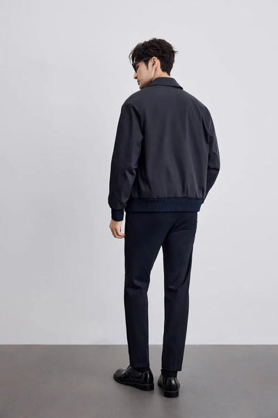 Men’s Jacket – Relaxed Fit – Classic Collar – Button Front – Ribbed Cuffs – Side Pockets