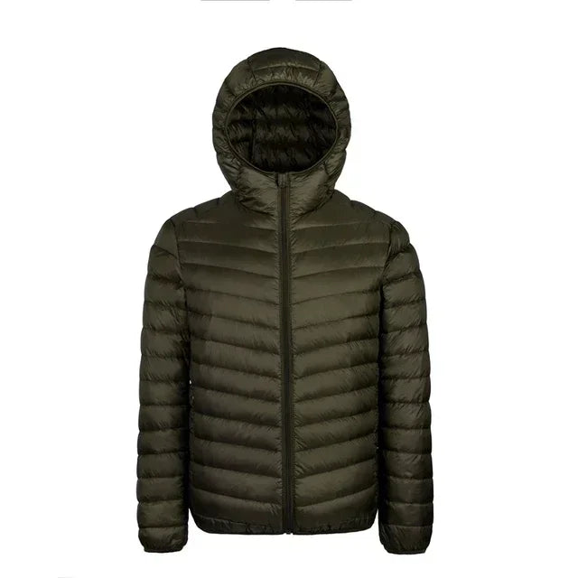 Men's hooded winter down jacket