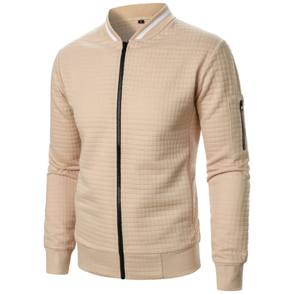 Men's casual stand collar zip up jacket