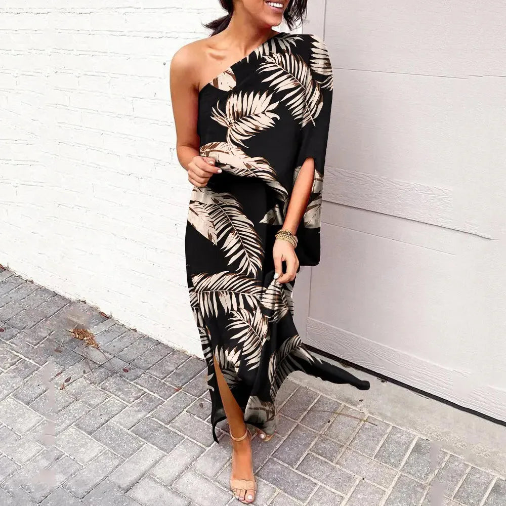 One-Shoulder Diagonal Dress