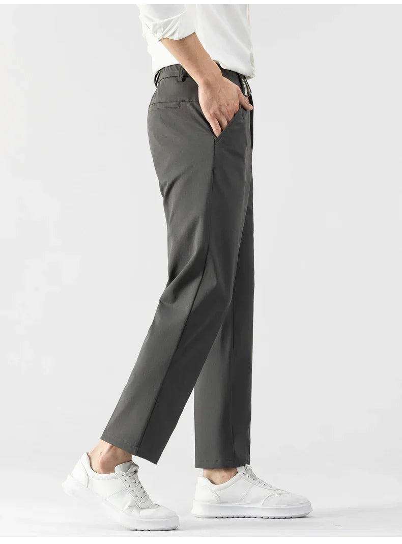 Men’s Slim Fit Trousers – Lightweight Fabric – Tailored Cut – Business Casual Wear