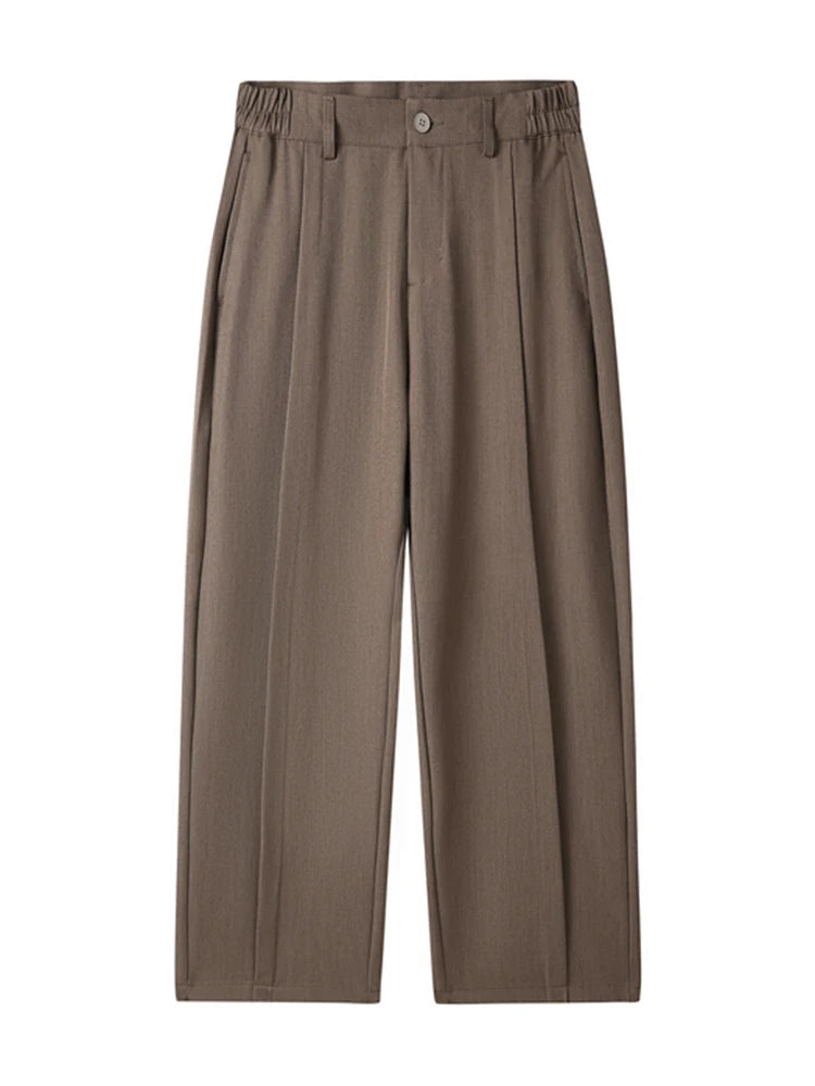 Men's wide leg pleated trousers