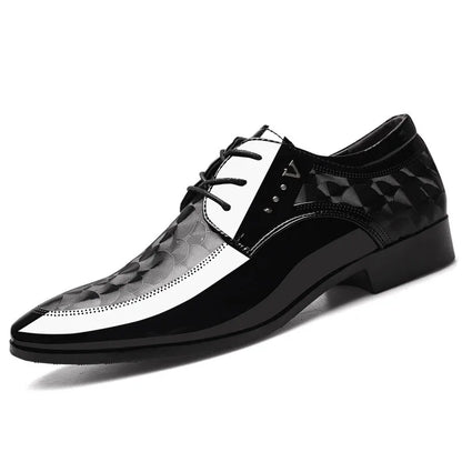 Men's shiny pu leather pointed toe shoes