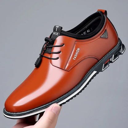 Men's casual lace-up shoes with pointed toe