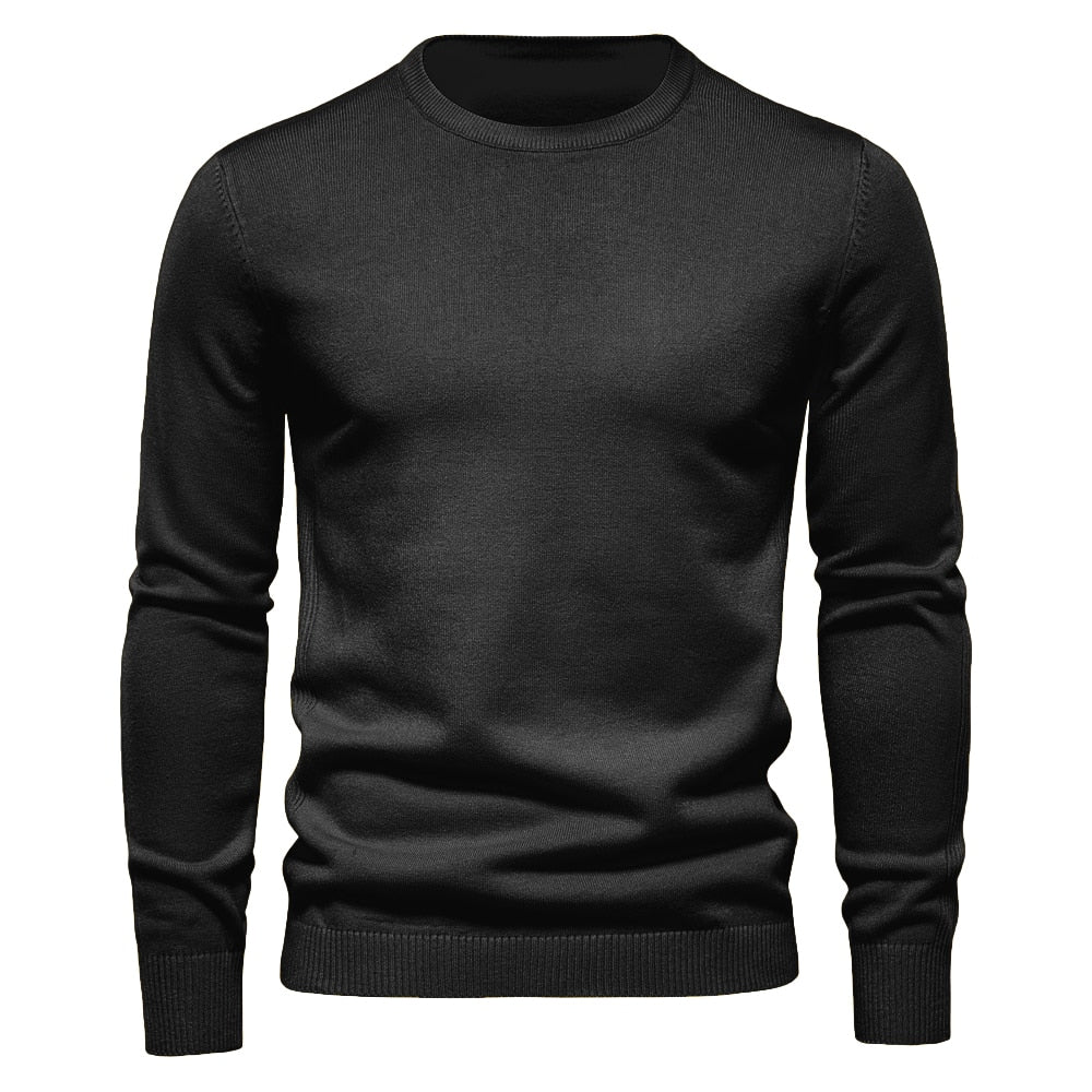 Men’s knitted sweater with ribbed sleeves