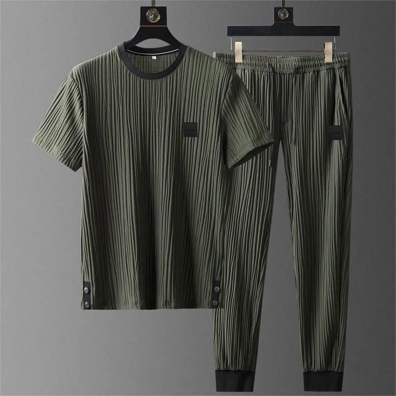 Soft ultra thin fast drying knit two-piece set for men