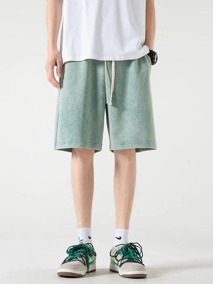 Men’s Casual Shorts – Relaxed Fit – Cotton Blend – Elastic Waist – Knee Length