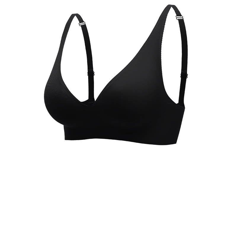 Women’s Seamless Bra – V-Neck – Wide Straps – Breathable Blend – Pull-On Fit