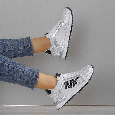 Women’s Sneakers – Low-Top Mesh – Cushioned Sole – Casual Athletic Fit