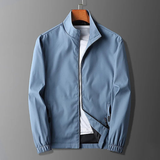 Men’s Jacket – Slim Fit – Lightweight – Stand Collar – Zippered Pockets – Elastic Cuffs