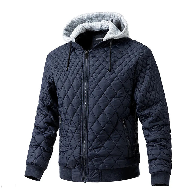 Men's windproof jacket with detachable hood