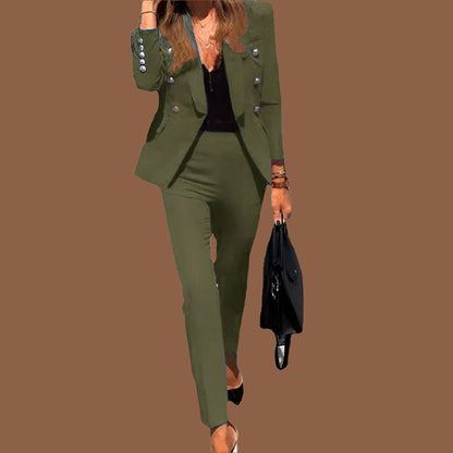 Women’s Blazer – Tailored Fit – Double-Breasted – Structured Shoulders – Hip Length