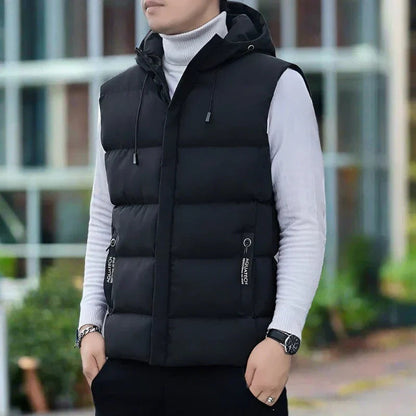 Men’s Quilted Vest – Slim Fit – Insulated Hooded – Zip Pockets – Lightweight Outerwear