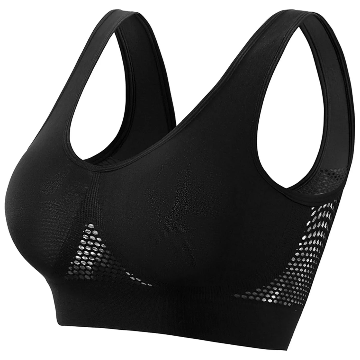 Women’s Sports Bra – High Support – Racerback – Breathable Mesh – Seamless Fit