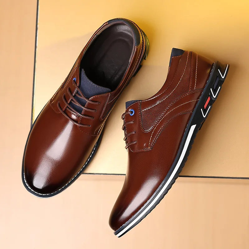 Men's casual outdoor pointed toe pu leather shoes