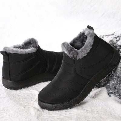Women’s Ankle Boots – Fur Lined – Slip-On – Water Resistant – Supportive Sole