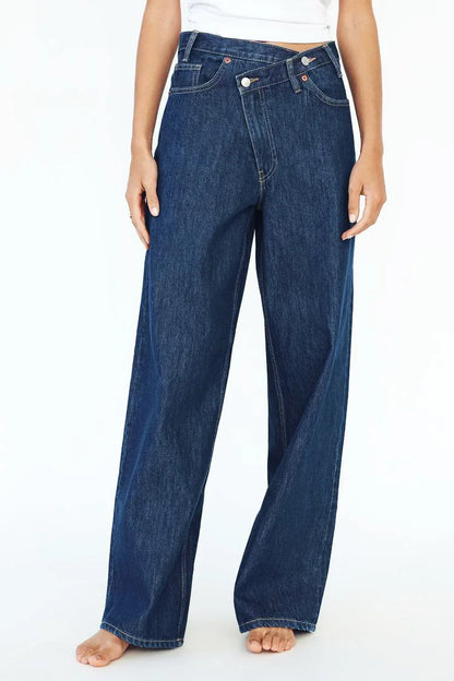 Women’s Wide-Leg Jeans – Relaxed Fit – Full Length Denim – Five-Pocket Casual Style