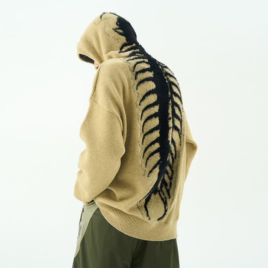 Men's centipede back design knit hoodie