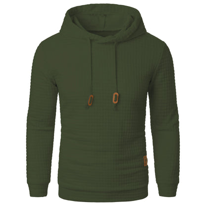 Men's casual check pattern hoodie sweatshirt