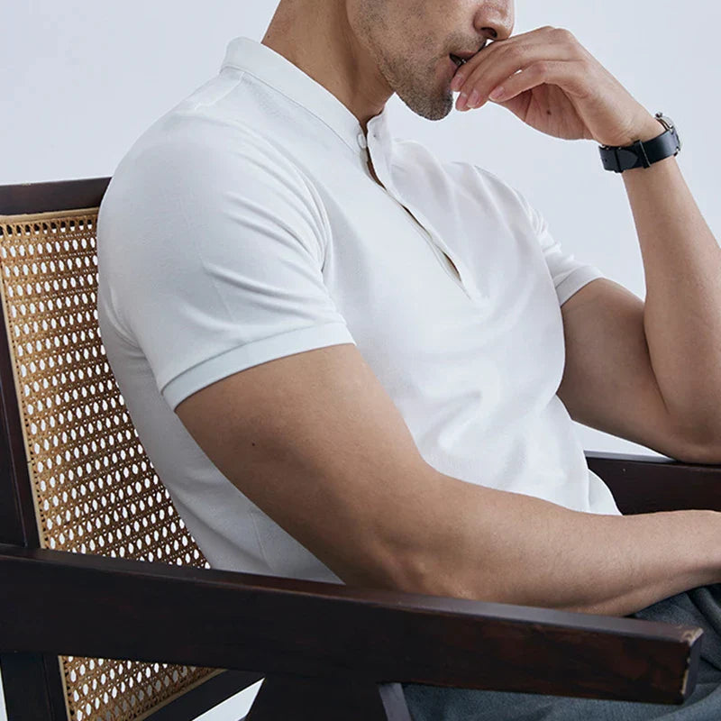 Men’s Slim Fit Tee – Lightweight Cotton – Collared Neck – Short Sleeve Casual Wear