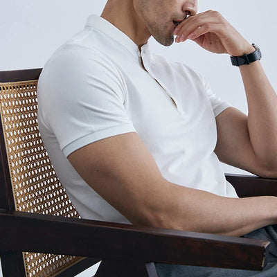 Men’s Slim Fit Tee – Lightweight Cotton – Collared Neck – Short Sleeve Casual Wear