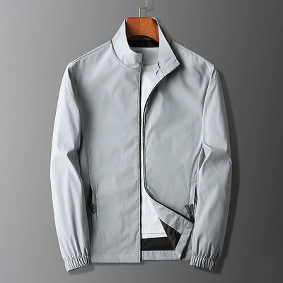 Men’s Jacket – Slim Fit – Lightweight – Stand Collar – Zippered Pockets – Elastic Cuffs