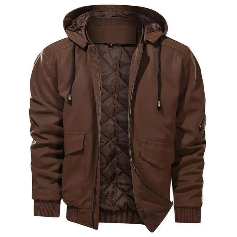 Corrado - heren winter faux leren motorjack