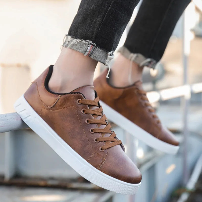 Men's classic leather lace-up shoes