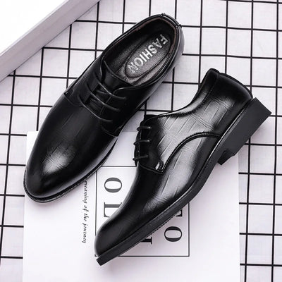 Men's Formal Shoes – Polished Leather – Pointed Toe – Sleek Lace-Up Design